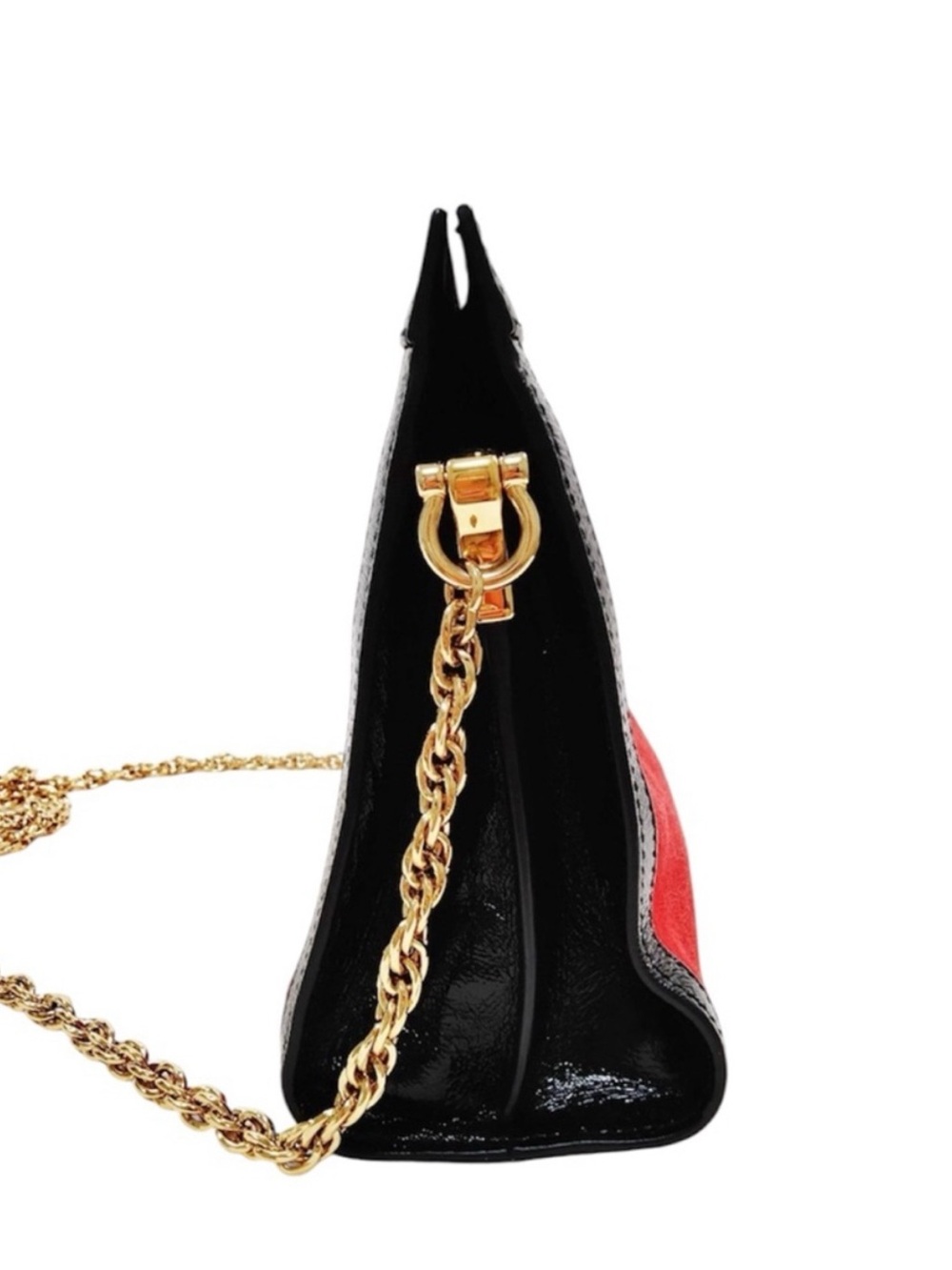 Gucci Ophidia Red Suede Clutch Leather Trim with Chain Strap EUC w/ COA - Picture 2 of 8